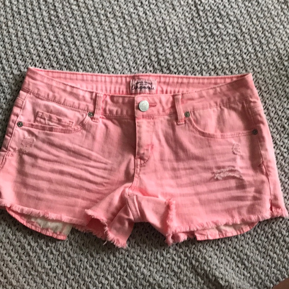 Denim fray shortie